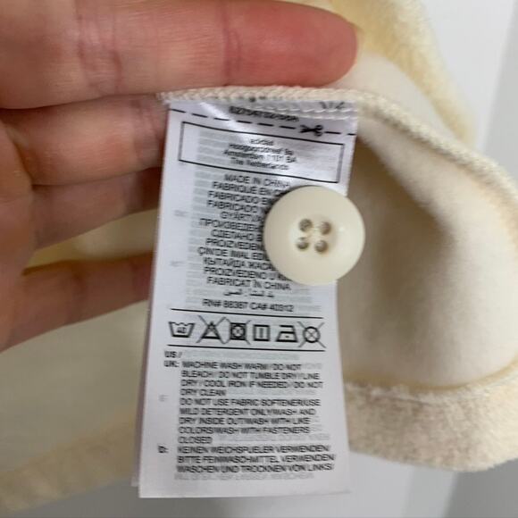 Adidas Button Down Cardigan With Logo Cream Cream White IP3761 Womens Small - Picture 7 of 16